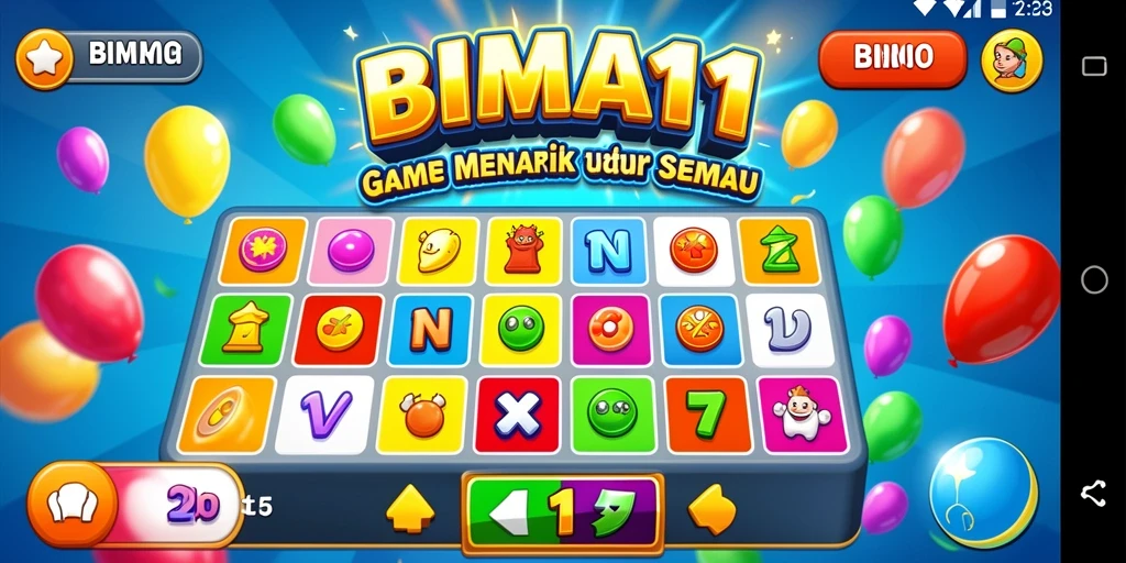 Screenshot gameplay BIMA11 yang menampilkan keseruan Bingo.