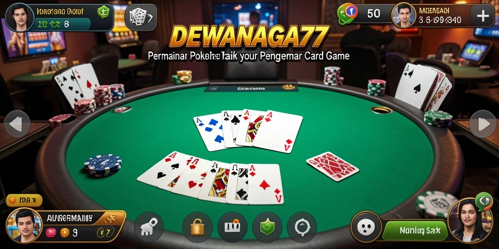 Gambaran gameplay seru DEWANAGA77 dengan pemain Poker aktif.