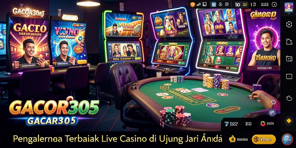 Tampilan gameplay Live Casino yang mendebarkan di GACOR305.