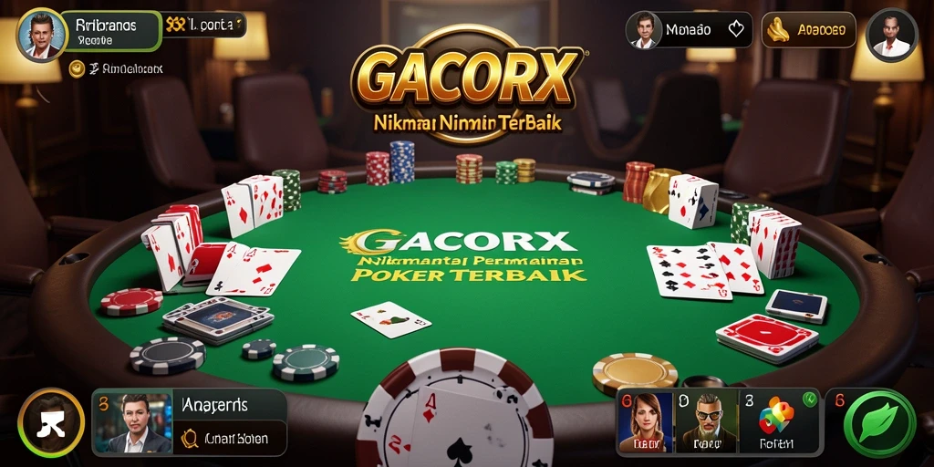 Screenshot utama GACORX menunjukkan aksi seru permainan Poker.