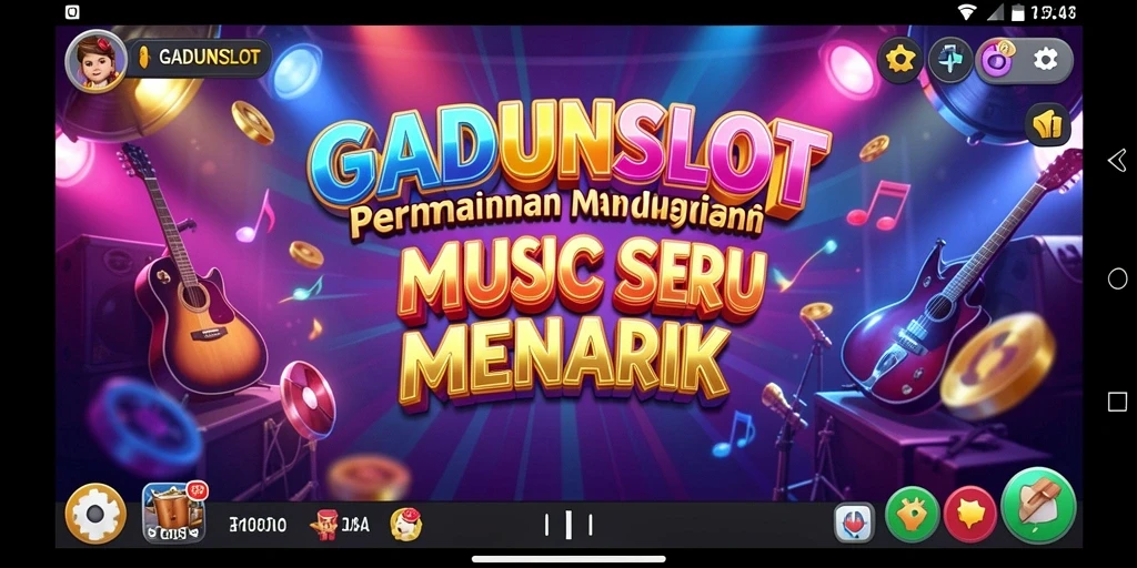 Tampilan gameplay menarik dari GADUNSLOT dengan berbagai genre musik.