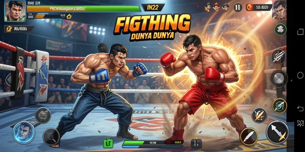 Screenshot utama IN22 menampilkan aksi pertarungan yang intens dan menarik.