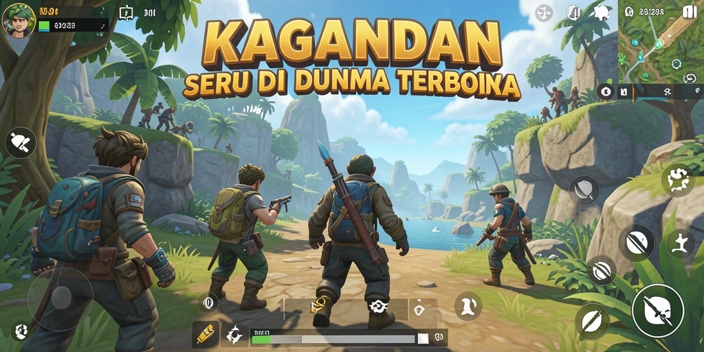 Gambaran gameplay KAGANDAN yang memukau di dunia terbuka.