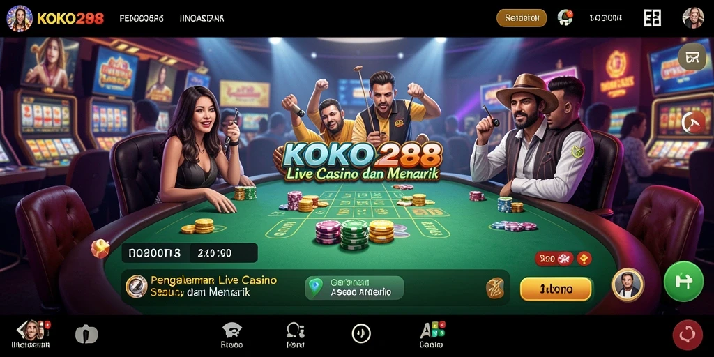 Tampilan gameplay KOKO288 dengan dealer langsung dan interaksi nyata.