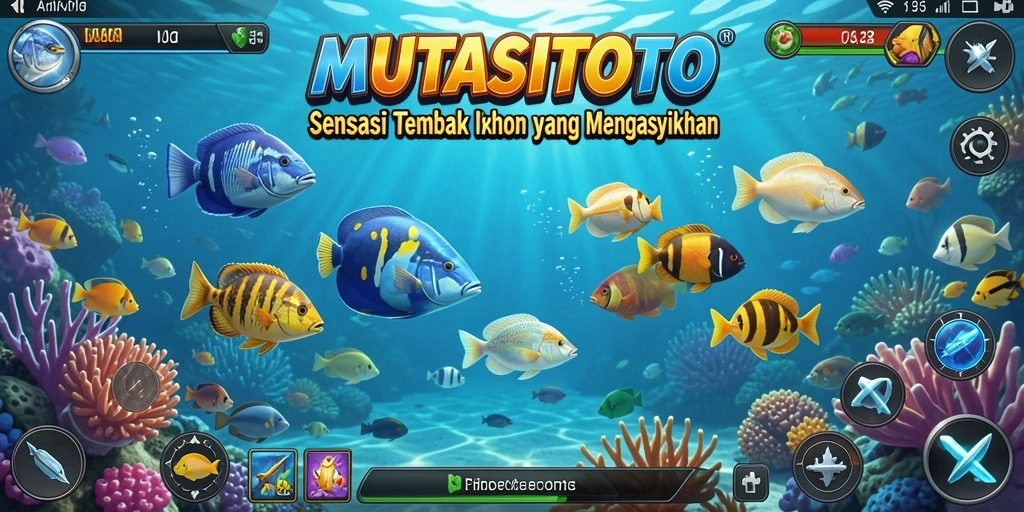 Tampilan gameplay seru Tembak Ikan MUTASITOTO.