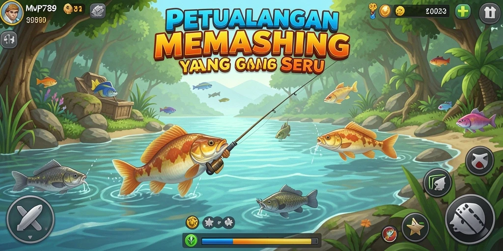 Gameplay seru memancing dengan beragam tantangan.