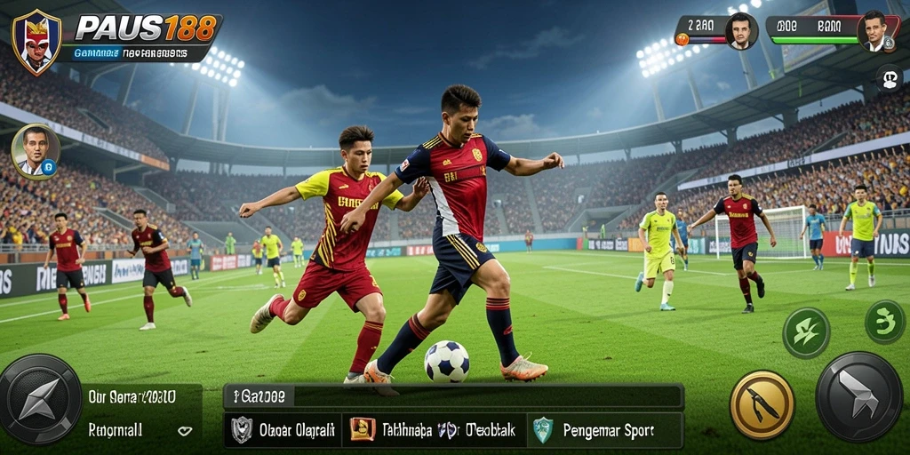Screenshot PAUS188 yang menunjukkan aksi permainan olahraga yang mendebarkan.