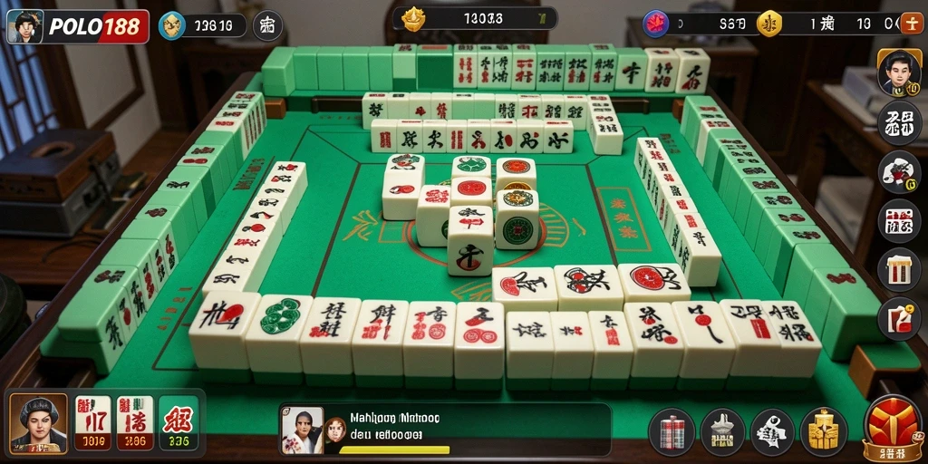 Tampilan gameplay seru di <strong>POLO188</strong> dengan berbagai ubin Mahjong.