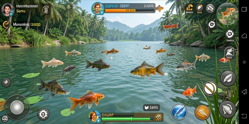 Tangkapan ikan yang menakjubkan dalam gameplay QQRP.