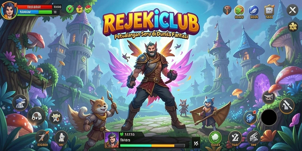 Tangkapan layar gameplay REJEKICLUB memperlihatkan aksi petualangan seru.