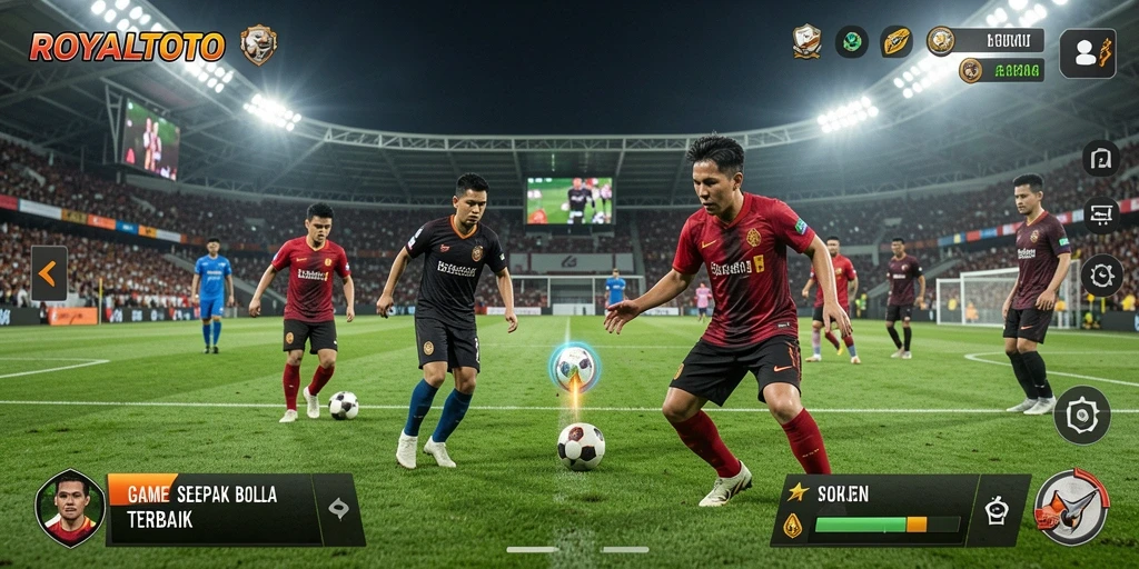 Tampilan gameplay yang memukau dari game sepak bola ROYALTOTO.