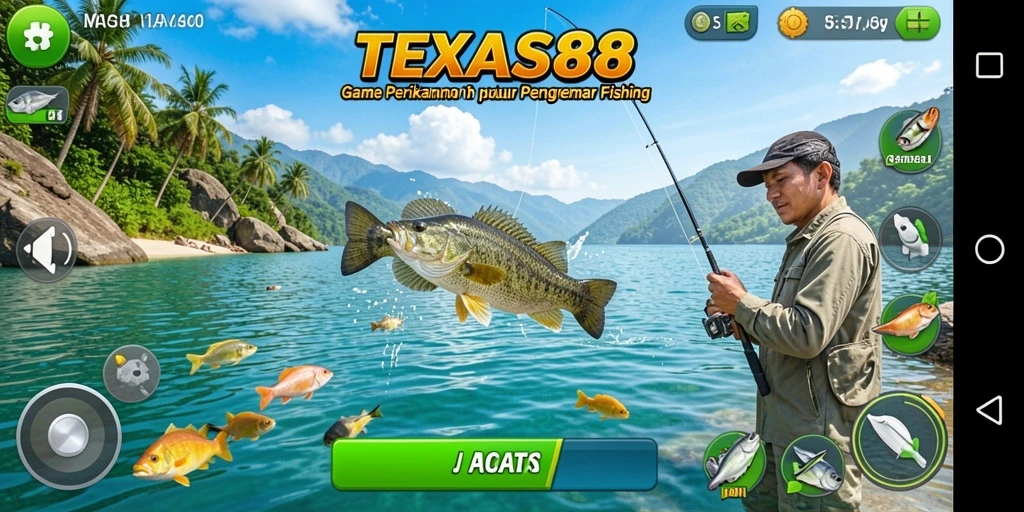 Screenshot gameplay TEXAS88 menampilkan aksi memancing yang seru dan menantang.