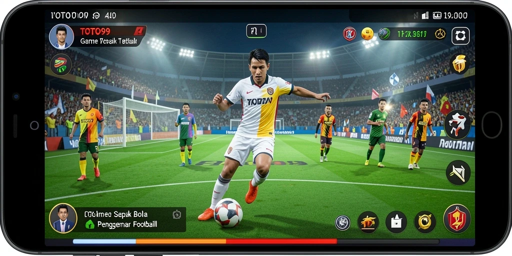 Tangkapan layar TOTO99 menampilkan pertandingan sepak bola yang seru dan dinamis.